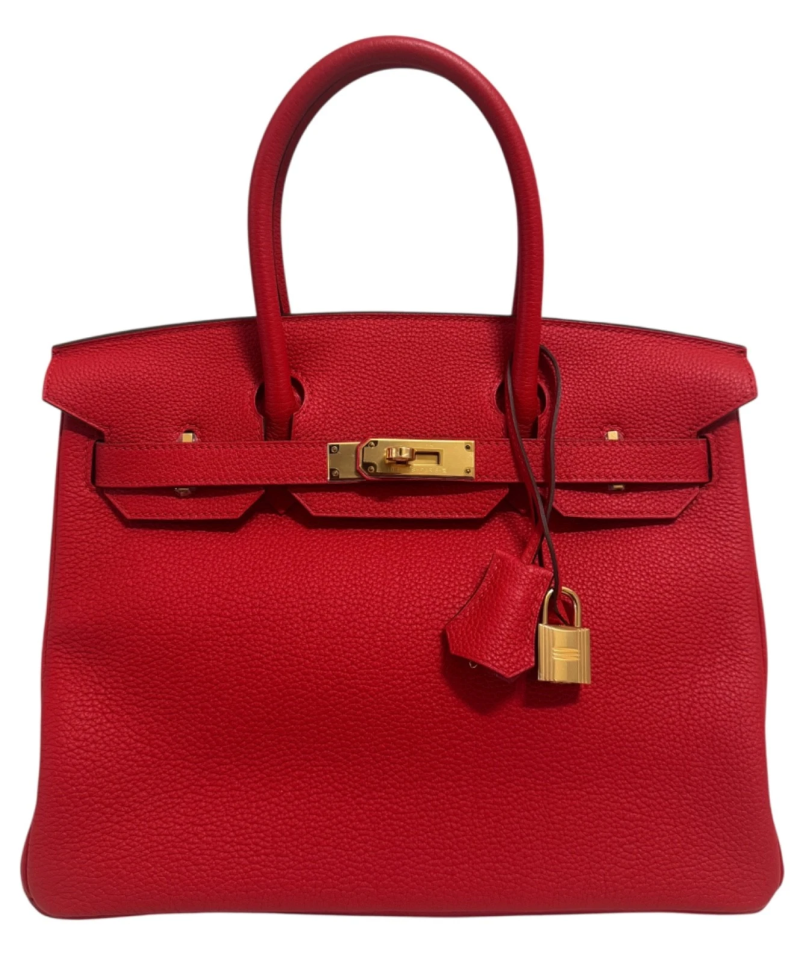 Hermes Rouge de Coeur Togo Birkin 30 Gold Hardware, 2019