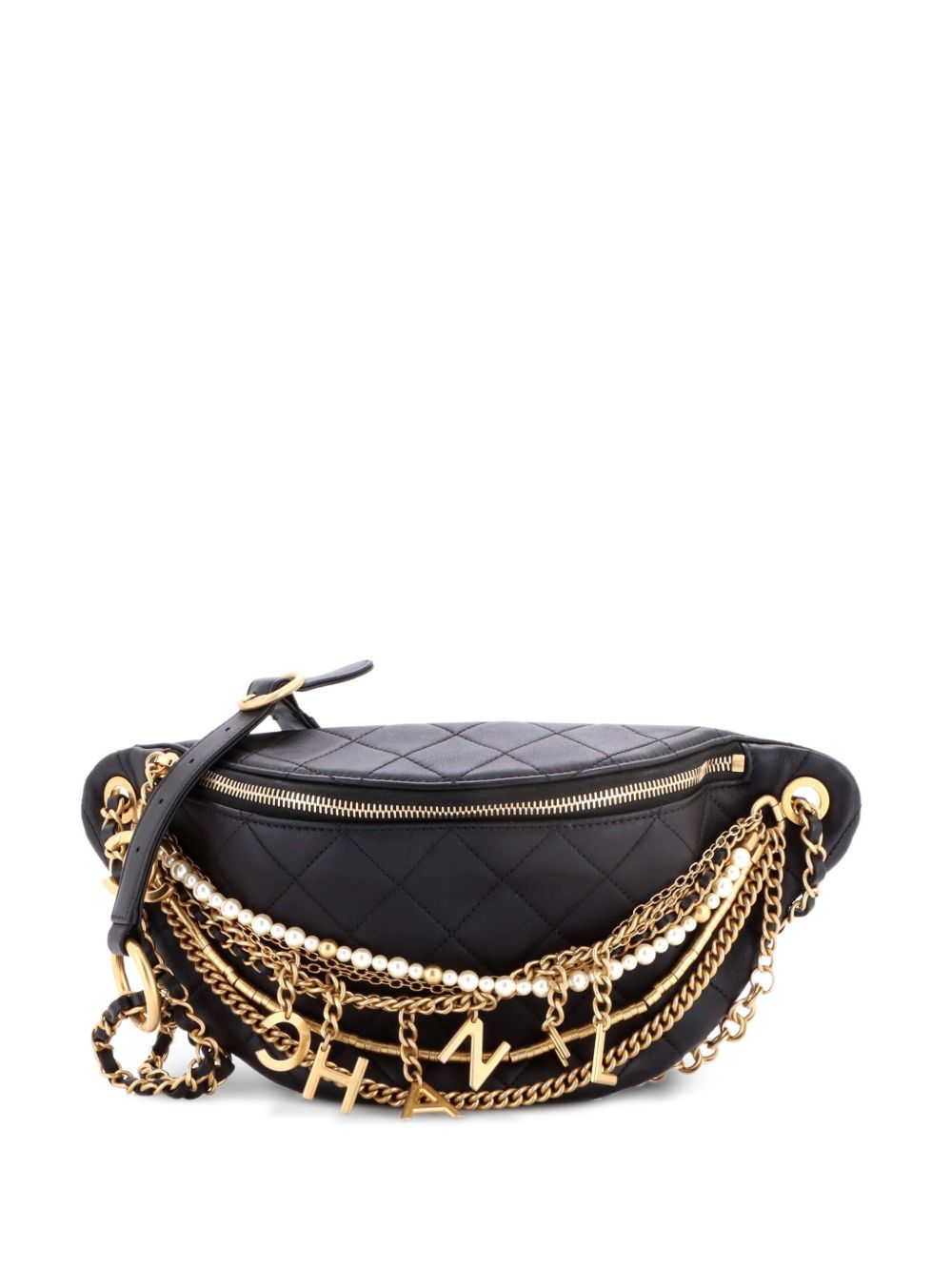 All About Chains Waist Bag Quilted Lambskin belt bag