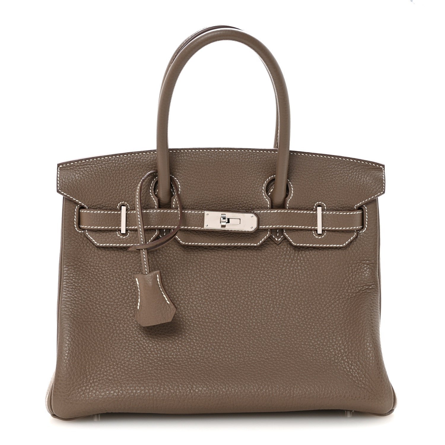 Hermes Taurillon Clemence Birkin 30 Etoupe