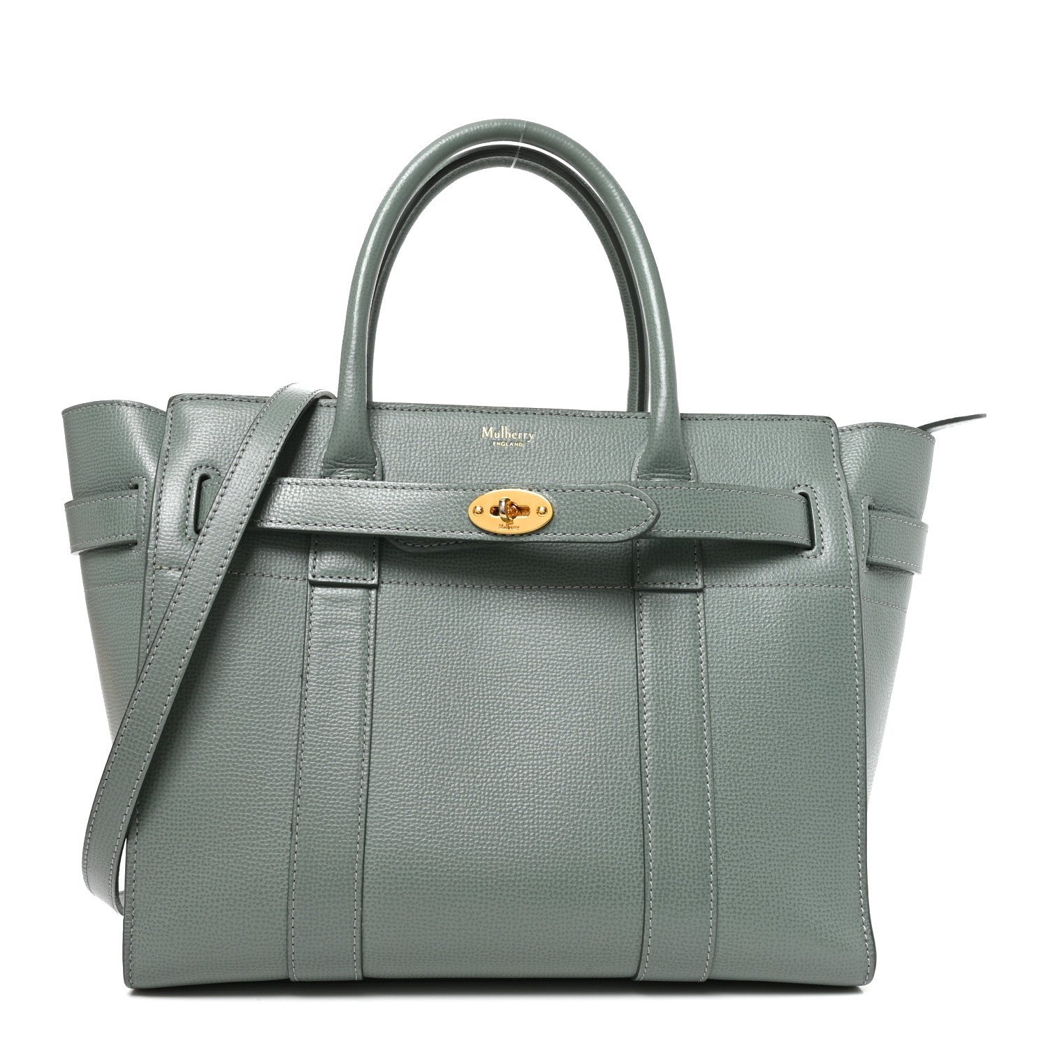 Mulberry Small Classic Grain Mini Zipped Bayswater Light Green