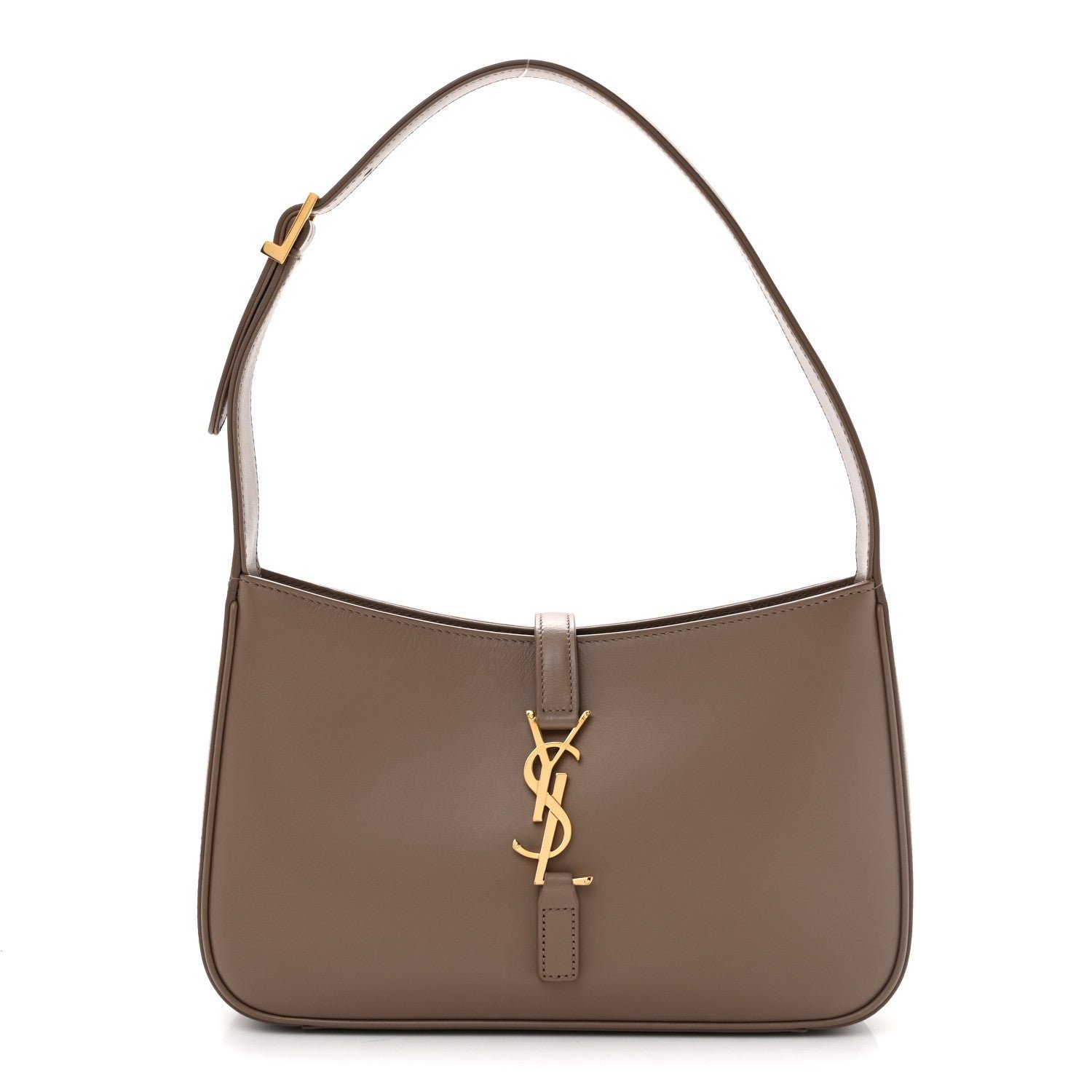 Saint Laurent Smooth Calfskin Le 5 A 7 Hobo Taupe