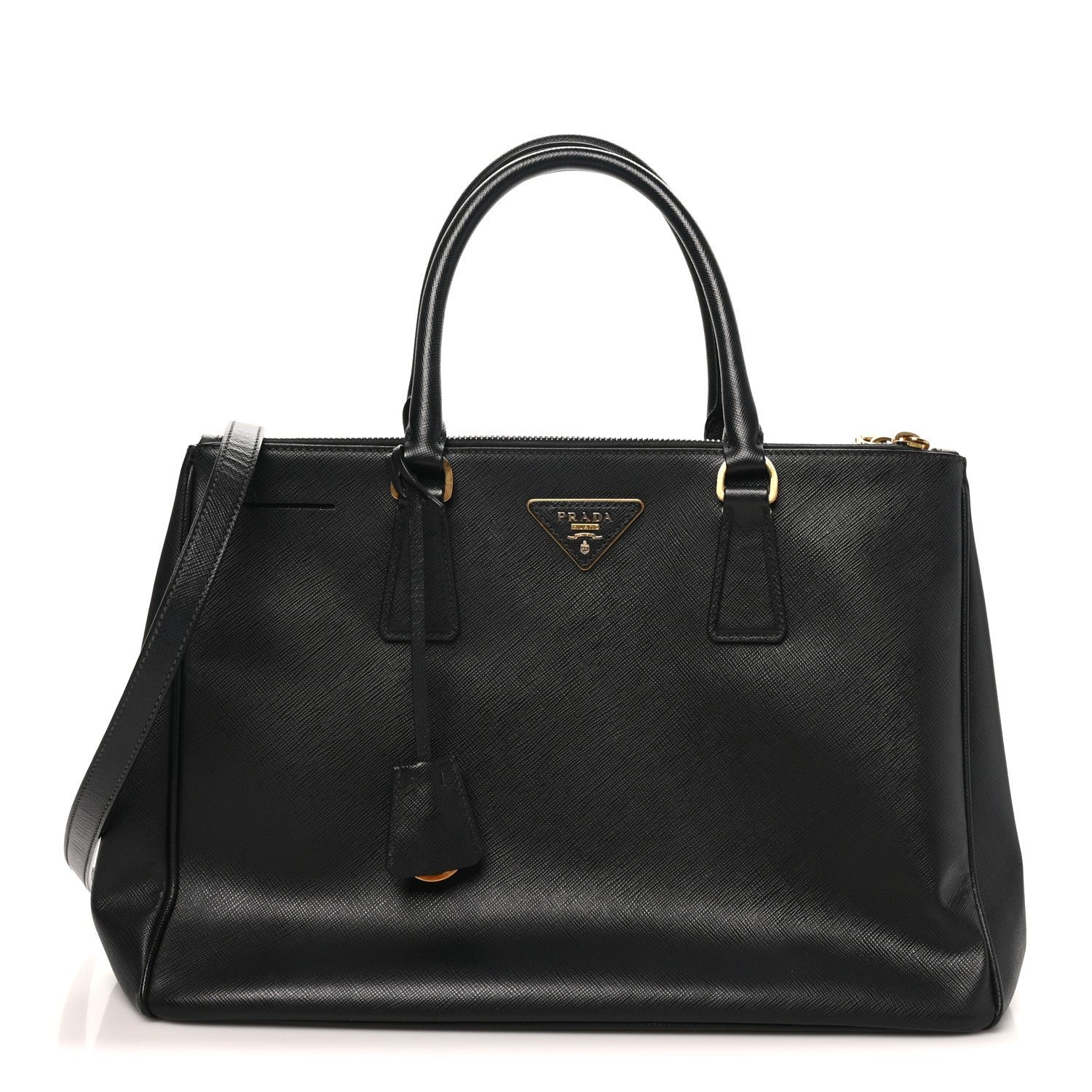 Prada Saffiano Lux Medium Galleria Double Zip Tote Black