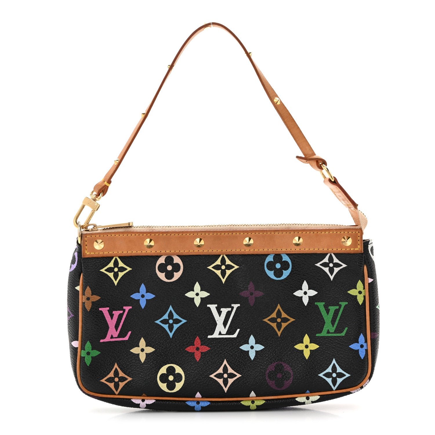Louis Vuitton Monogram Multicolor Pochette Accessories Black