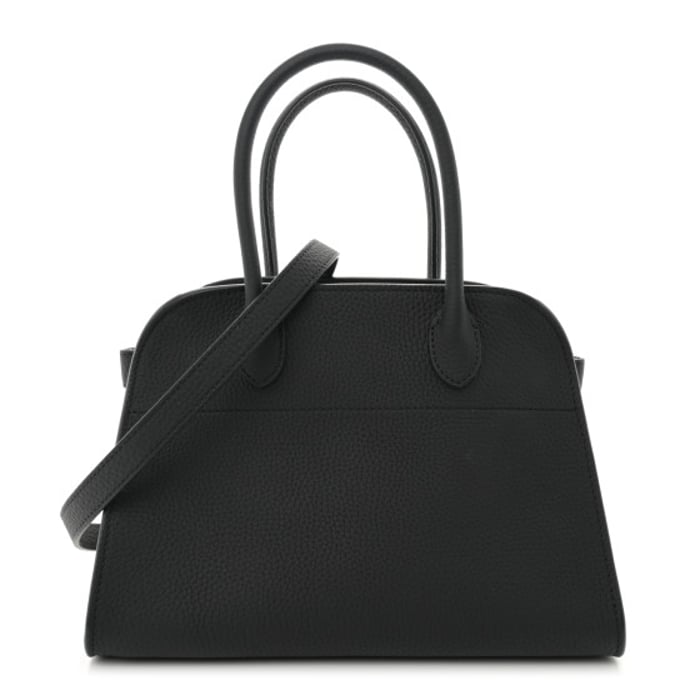 The Row Grained Calfskin Soft Margaux 10 Bag Black