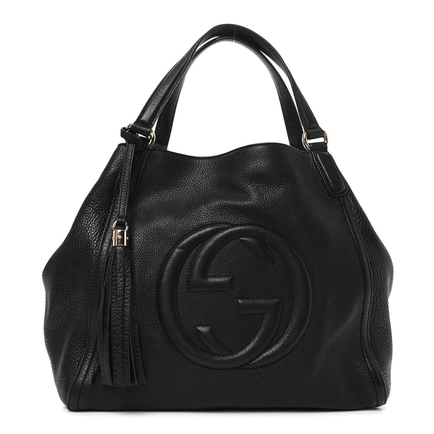 Gucci Pebbled Calfskin Medium Soho Shoulder Bag Black