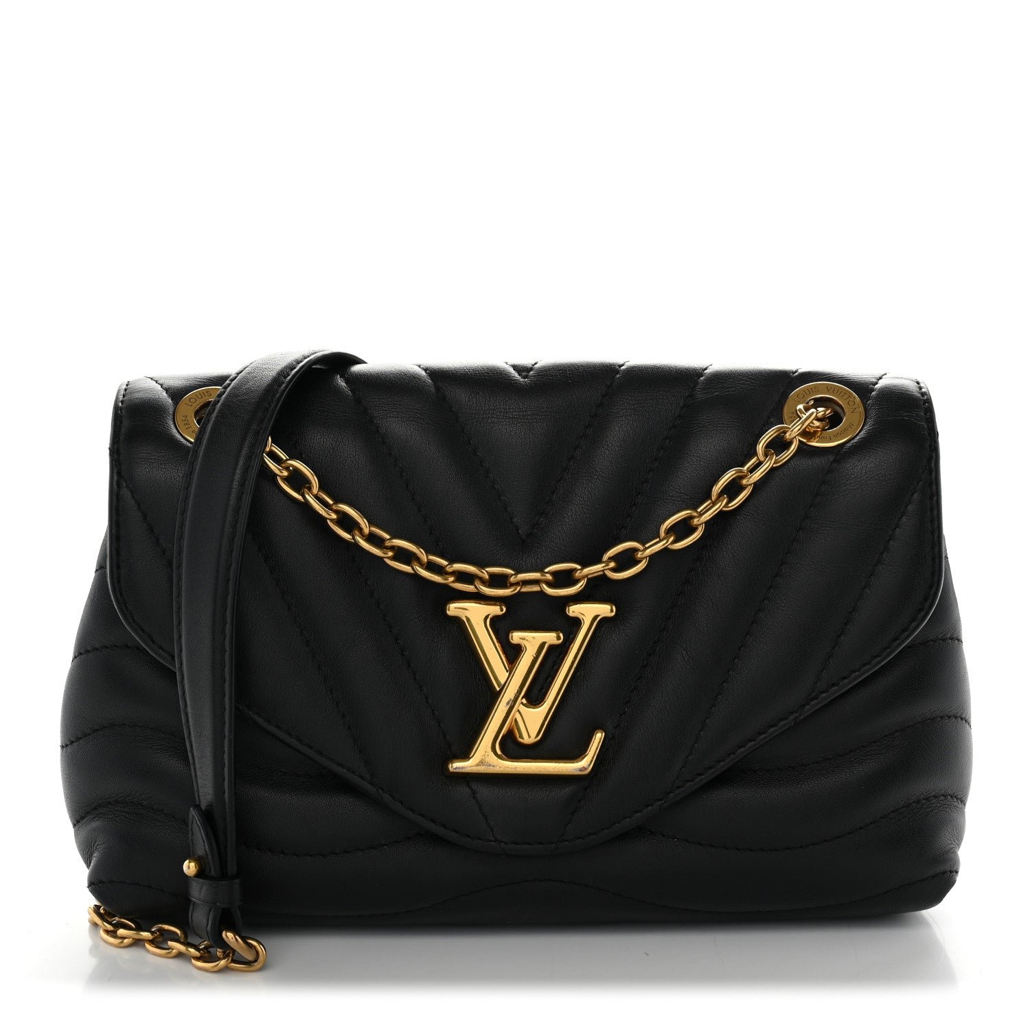 Louis Vuitton Calfskin LV New Wave Chain Bag Black