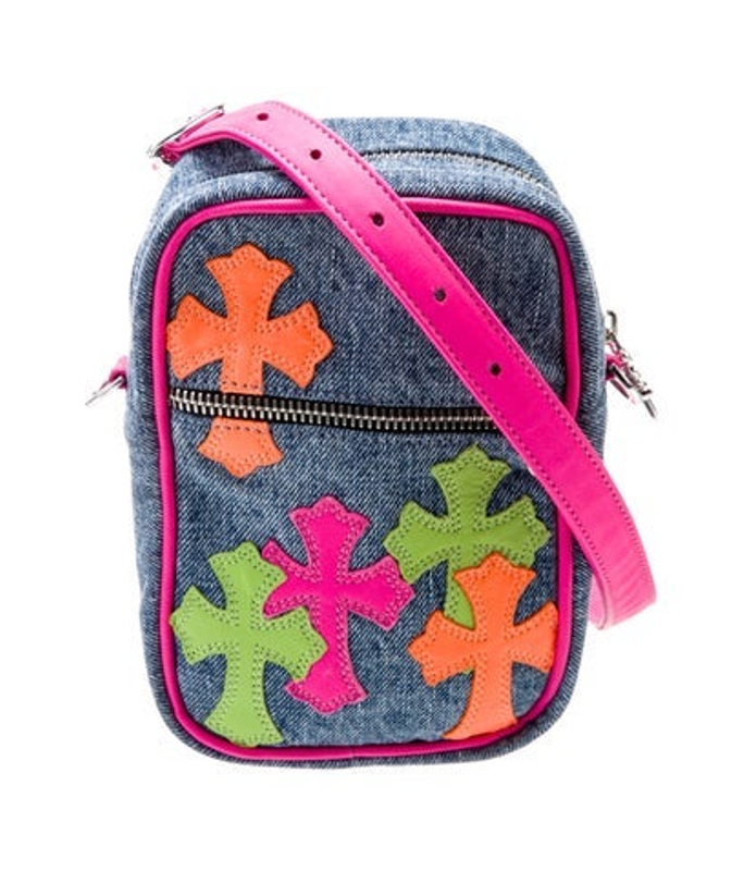 Chrome Hearts Hearts Denim Crossbody Bag