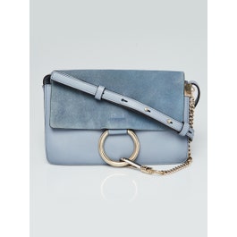 Chloe Chloe Blue Leather Small Faye Shoulder Bag