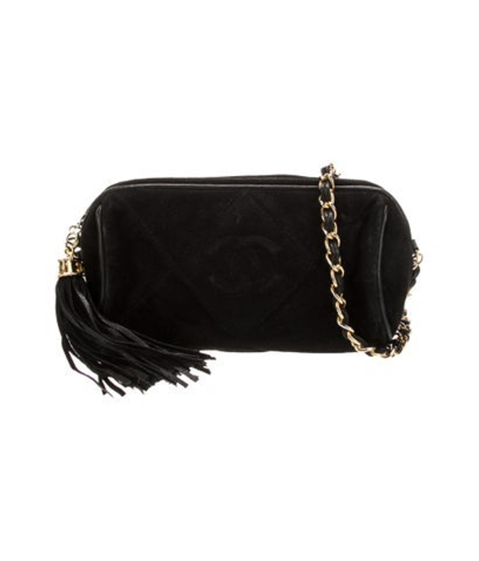 Chanel Suede Cc Tassel Crossbody Bag