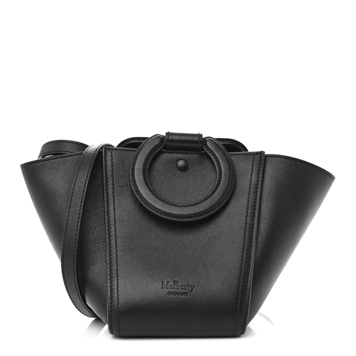 Mulberry Mulberry Silky Calfskin Mini Rider's Top Handle Bag Black