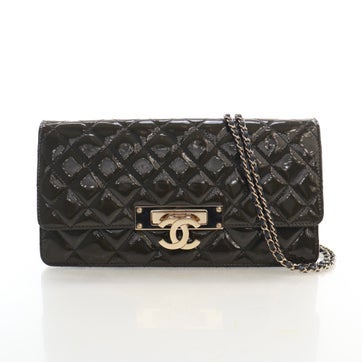 Patent Leather Golden Class Flap Bag Medium