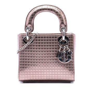 Patent Leather Mini Metallic Patent Microcannage Lady Dior