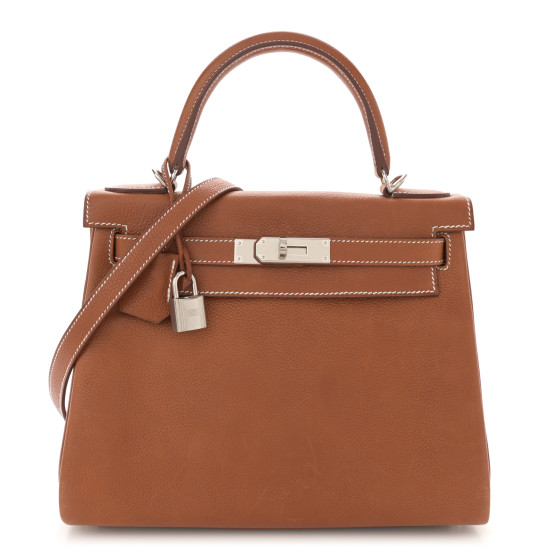 Hermes Barenia Faubourg Kelly Retourne 28 Fauve