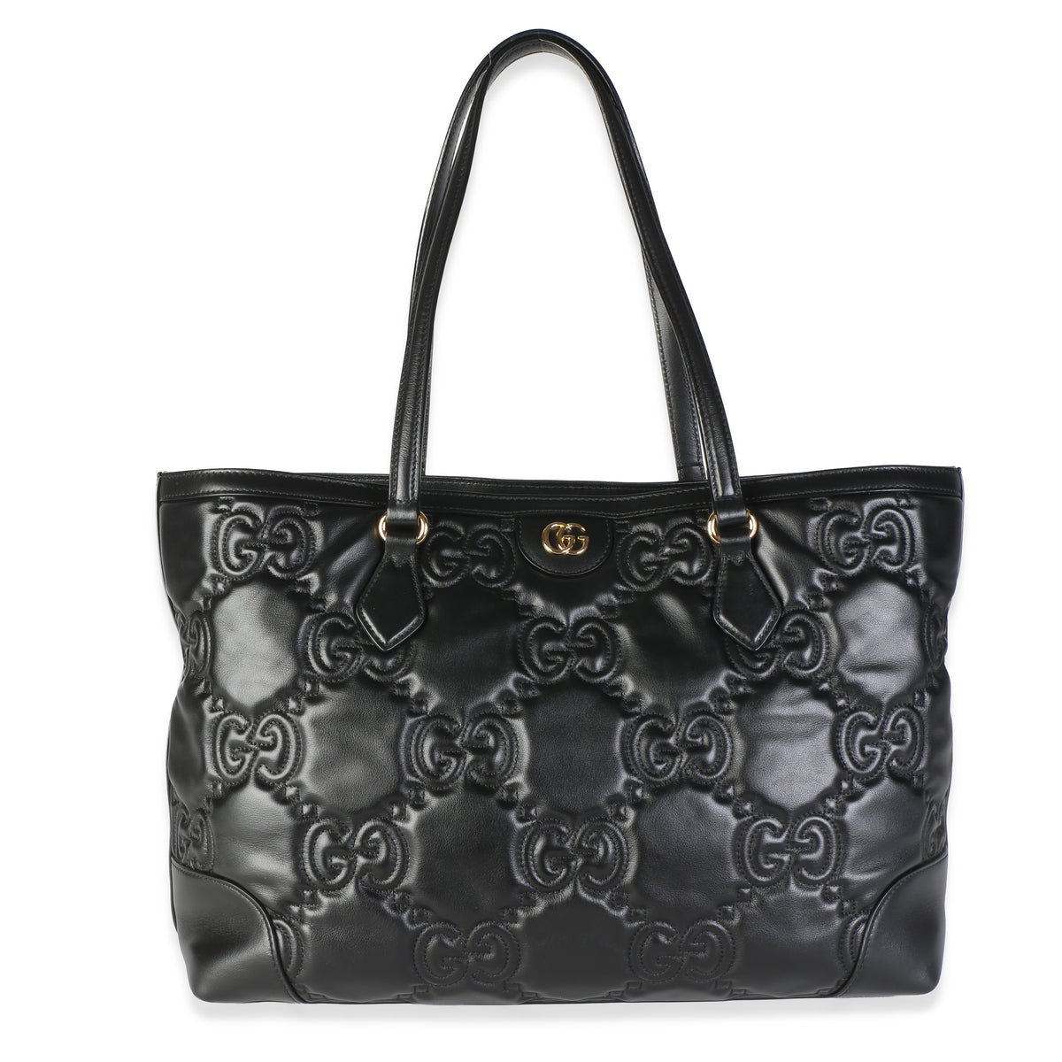 Black Calfskin GG Matelasse Medium Ophidia Shopping Tote