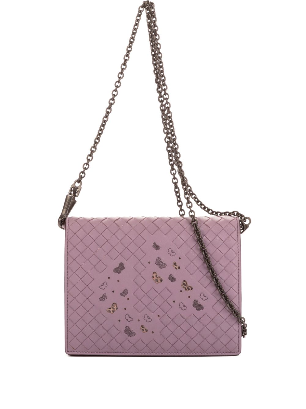 2000s woven butterfly detail chain bag