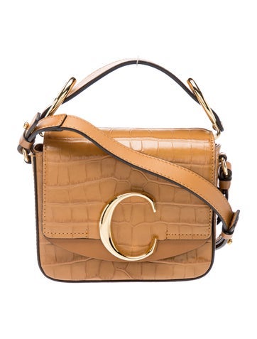 Leather Embossed Leather Mini C Bag