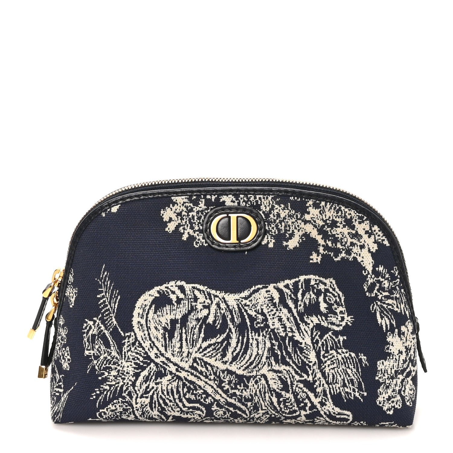 Christian Dior Embroidered Toile De Jouy 30 Montaigne Cosmetic Pouch Blue
