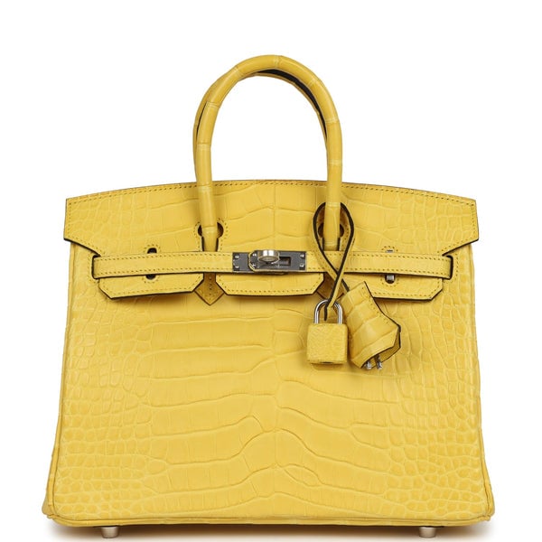 Hermes Hermes Birkin 25 Mimosa Matte Alligator Palladium Hardware