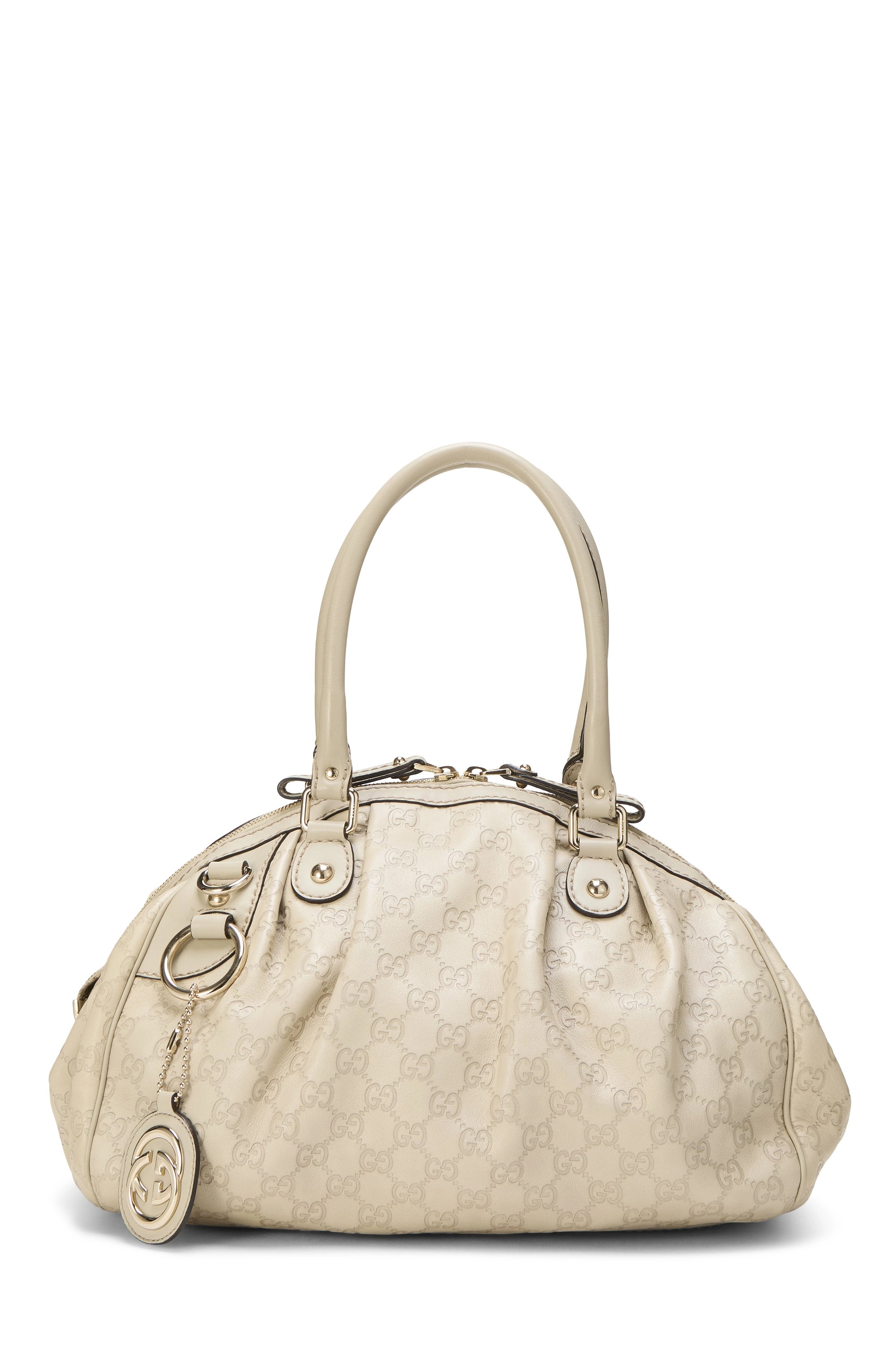 White Guccissima Leather Sukey Boston Handbag