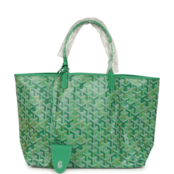 Goyard Goyardine Meadow Green Saint Louis PM Tote Palladium Hardware