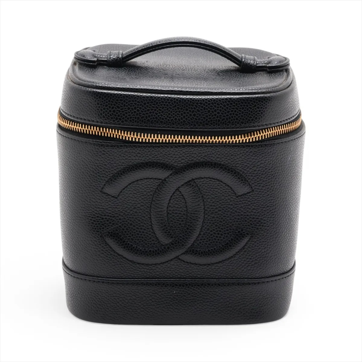 Chanel Coco Mark Caviar Skin Vanity bag Black Gold Metal Fittings 6XXXXXX