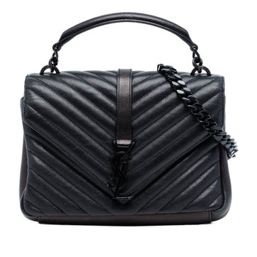 Lambskin Medium Chevron Sheepskin Monogram Monochrome College Bag