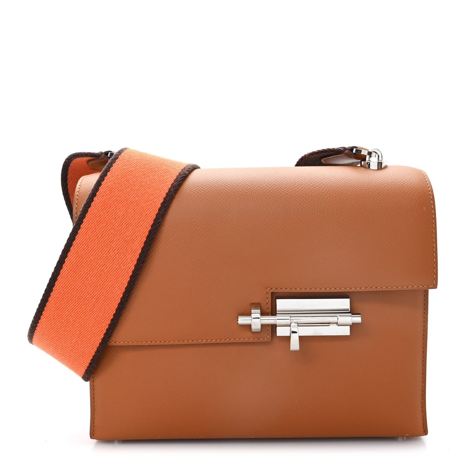Hermes Epsom Verrou 21 Large Strap Gold Orange Ebene
