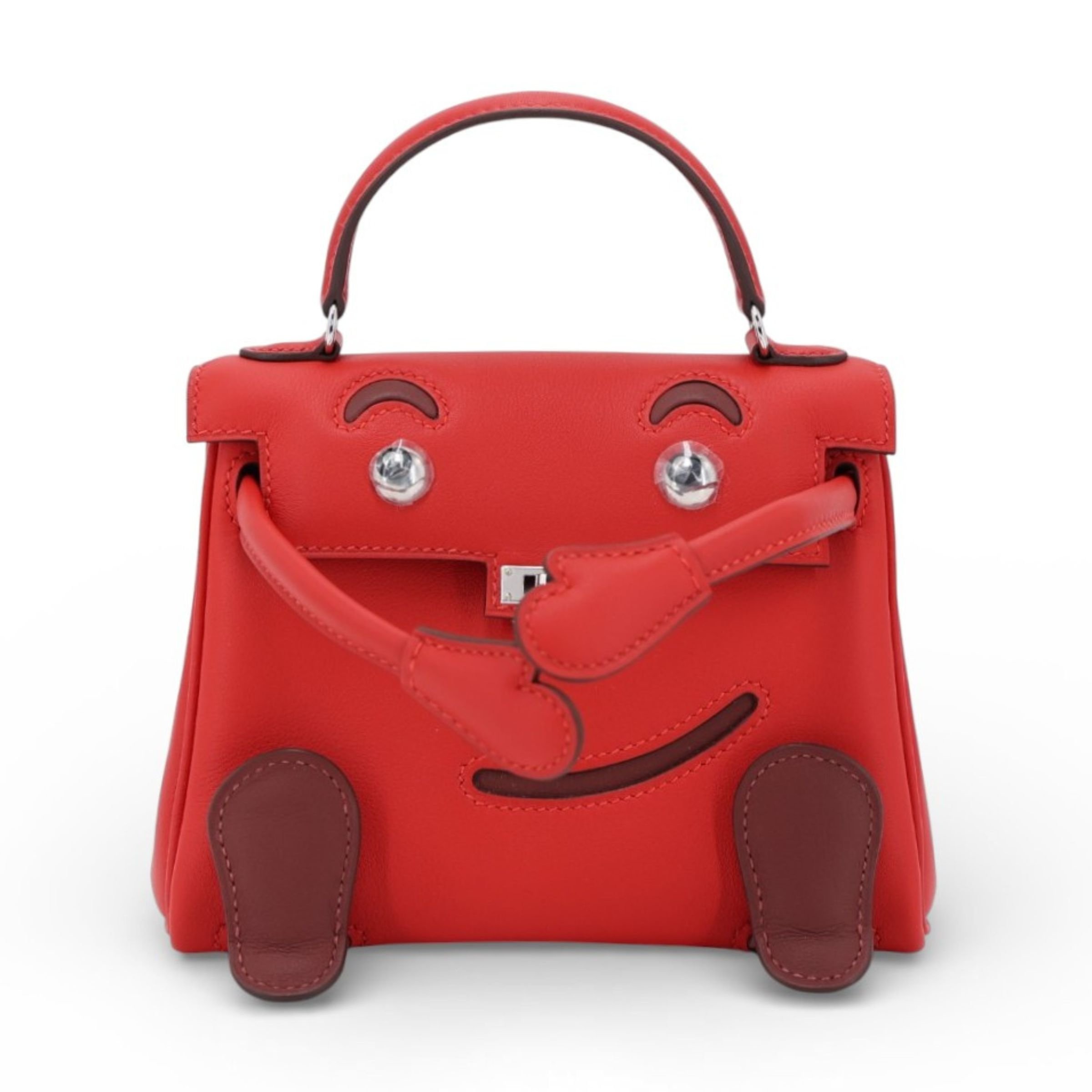 Hermes Brand New ( Rank N ) HERMÈS Limited Edition Kelly Doll Rouge Radieux (O5) Rouge H (55) Swift Palladium hardware K (2025)