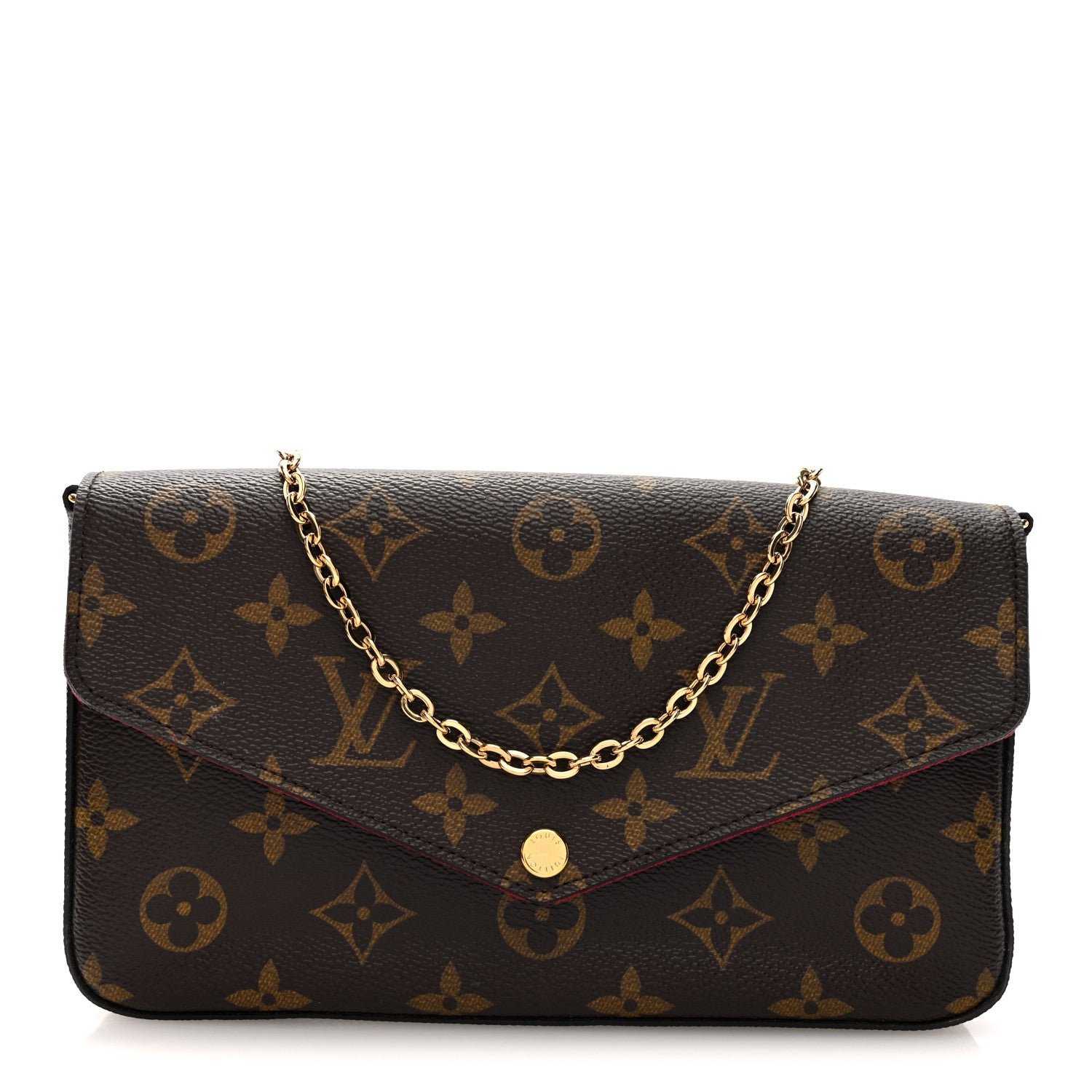 Louis Vuitton Monogram Pochette Felicie Chain Wallet Fuchsia