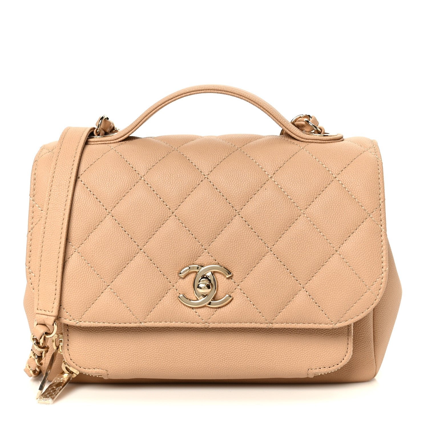 Chanel Caviar Quilted Medium Business Affinity Flap Beige