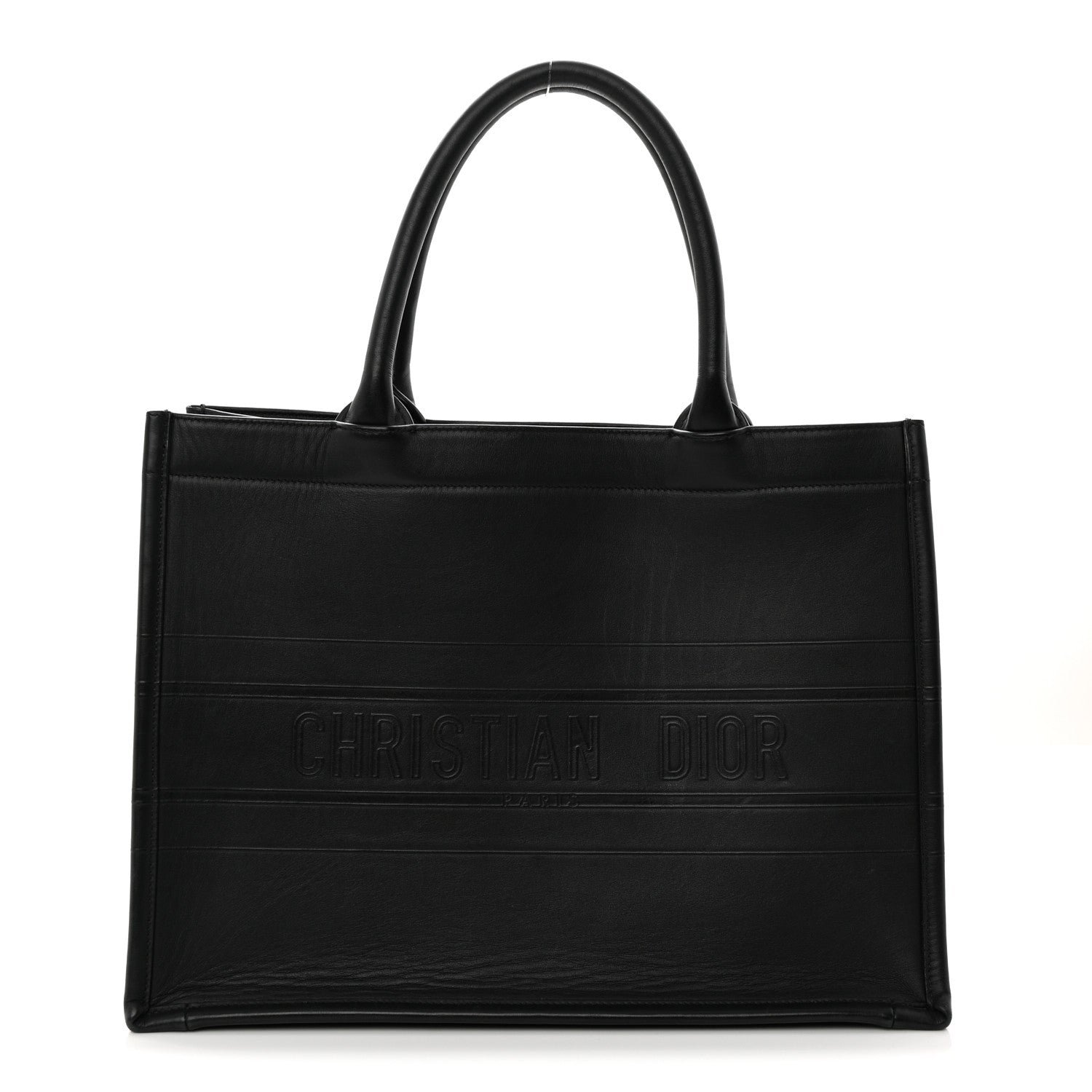 Christian Dior Calfskin Embossed Medium Book Tote Black