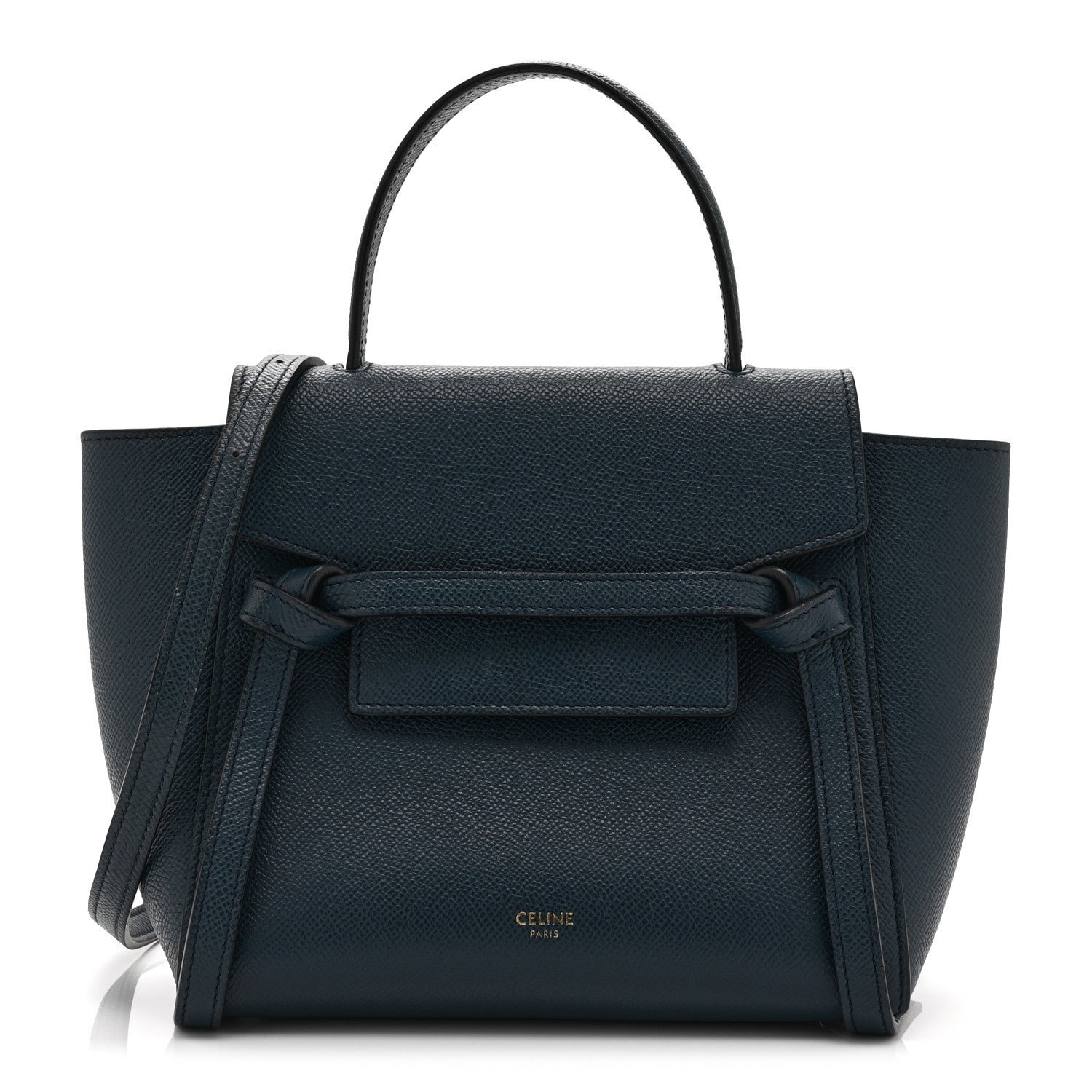 Celine Baby Grained Calfskin Nano Belt Bag Abyss Blue