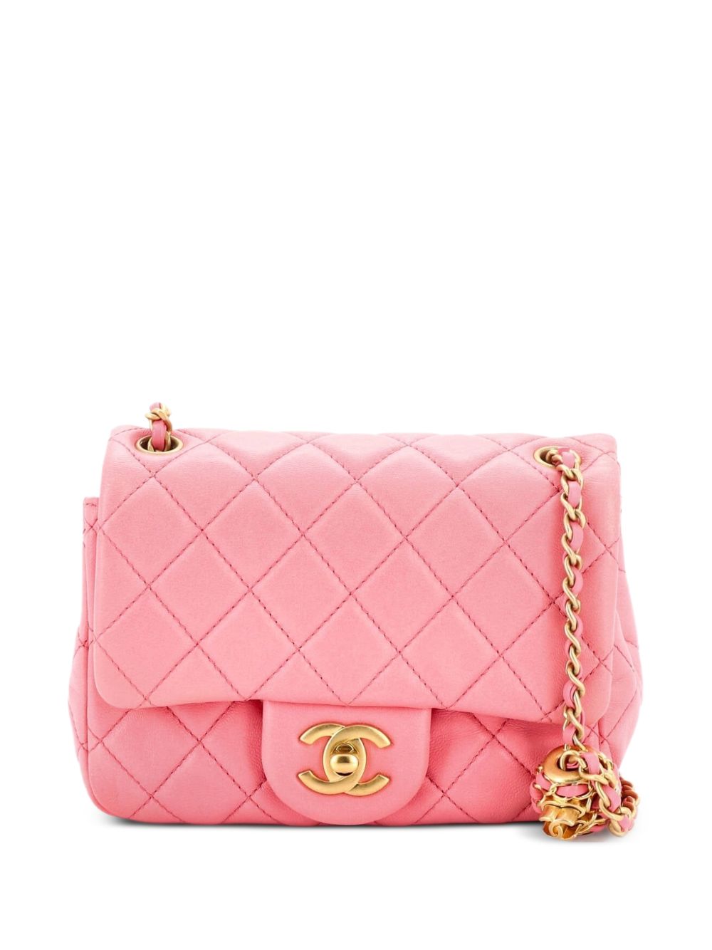 Pearl Crush Square Flap Bag Quilted Lambskin Mini crossbody bag