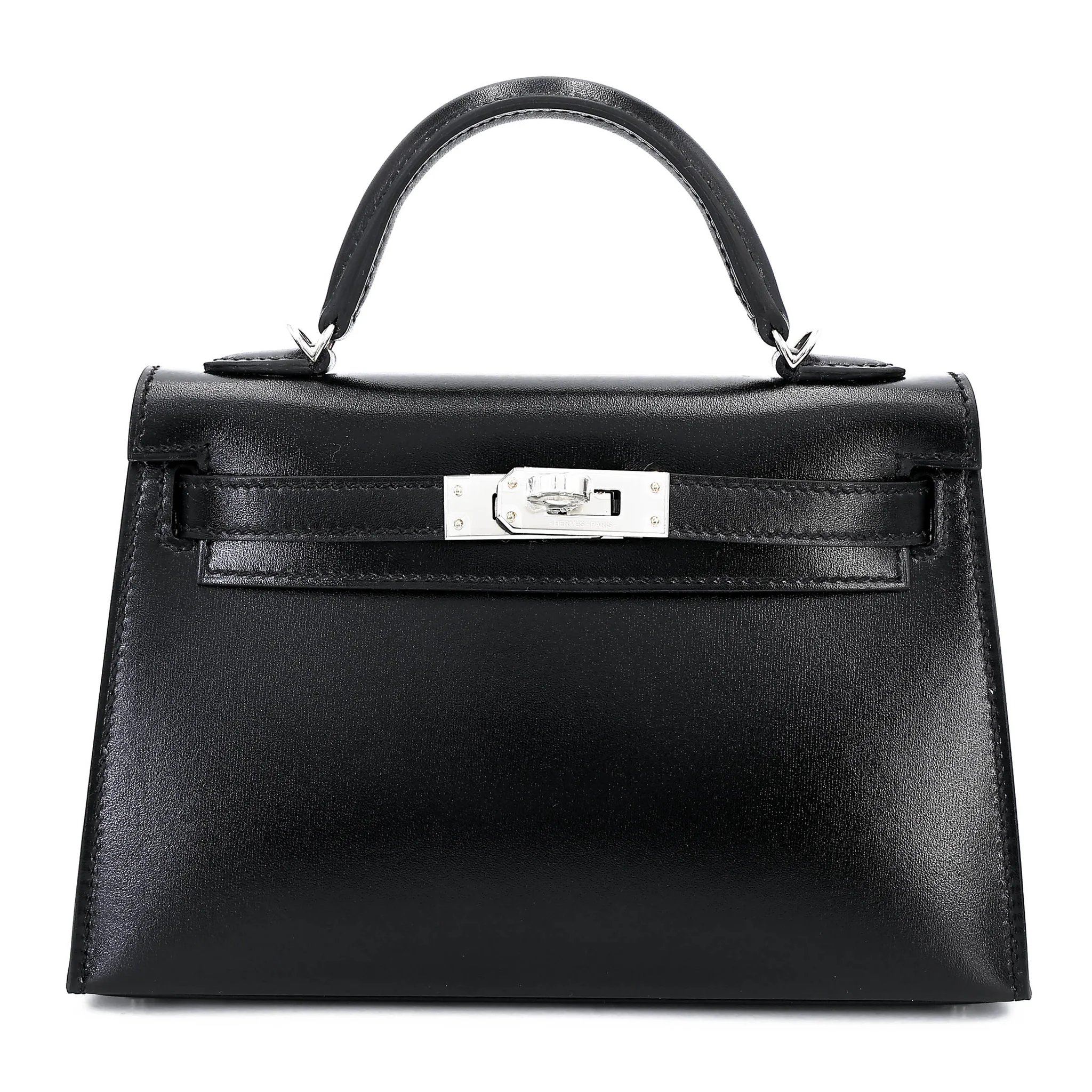 Brand New ( Rank N ) HERMÈS Mini Kelly II Noir (89) Box-calf Palladium hardware G (2026)