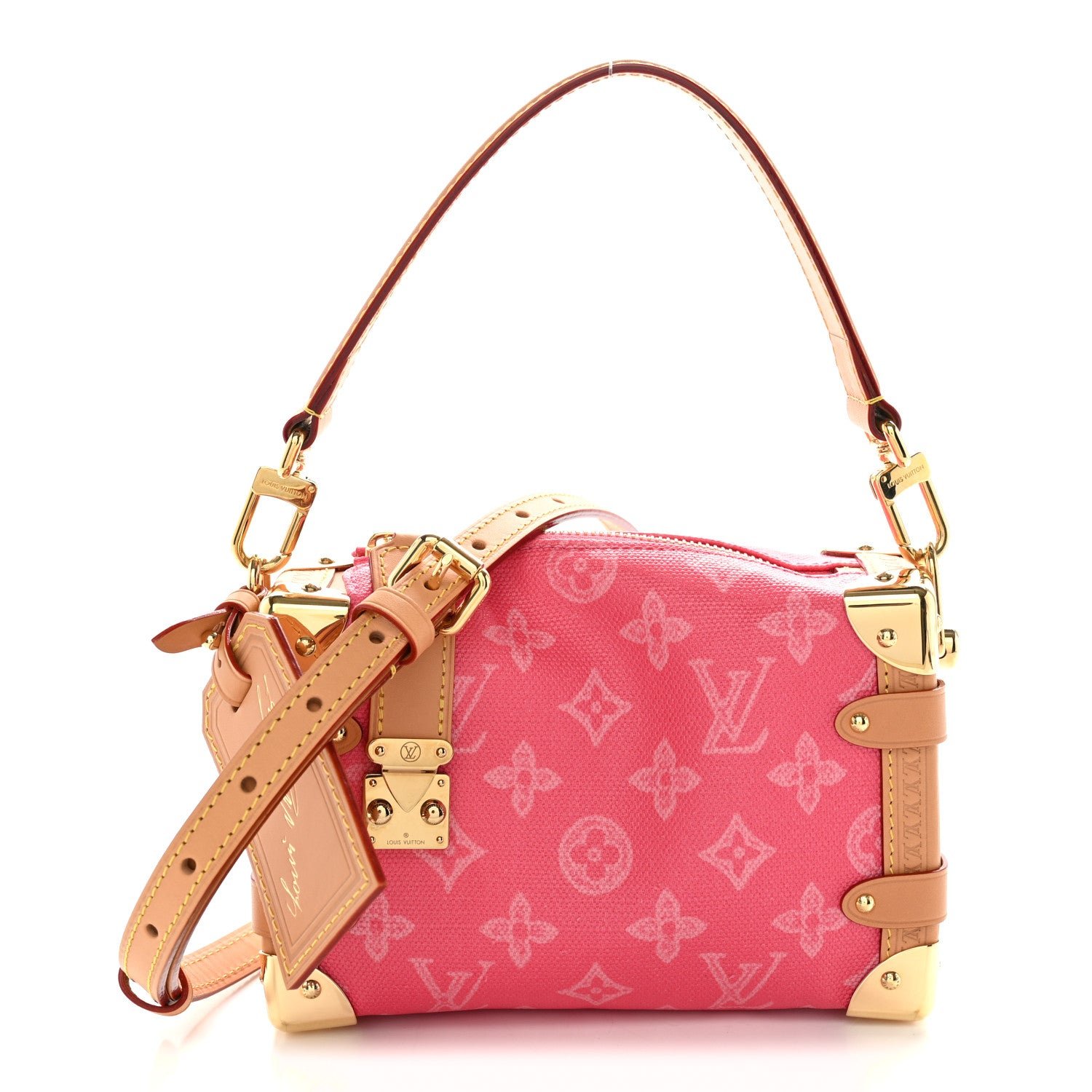Canvas Monogram Side Trunk PM Rose Ruban