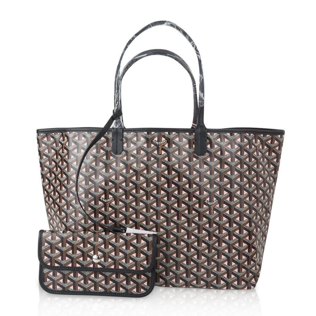 Goyard Goyard Saint Louis Claire Voie GM Tote Black & Rose Pink Goyardine Bag