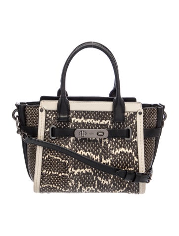 Embossed Leather Top Handle Bag