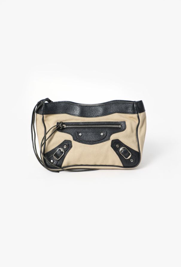 Balenciaga Early 2000s Canvas Motorcycle City Clutch