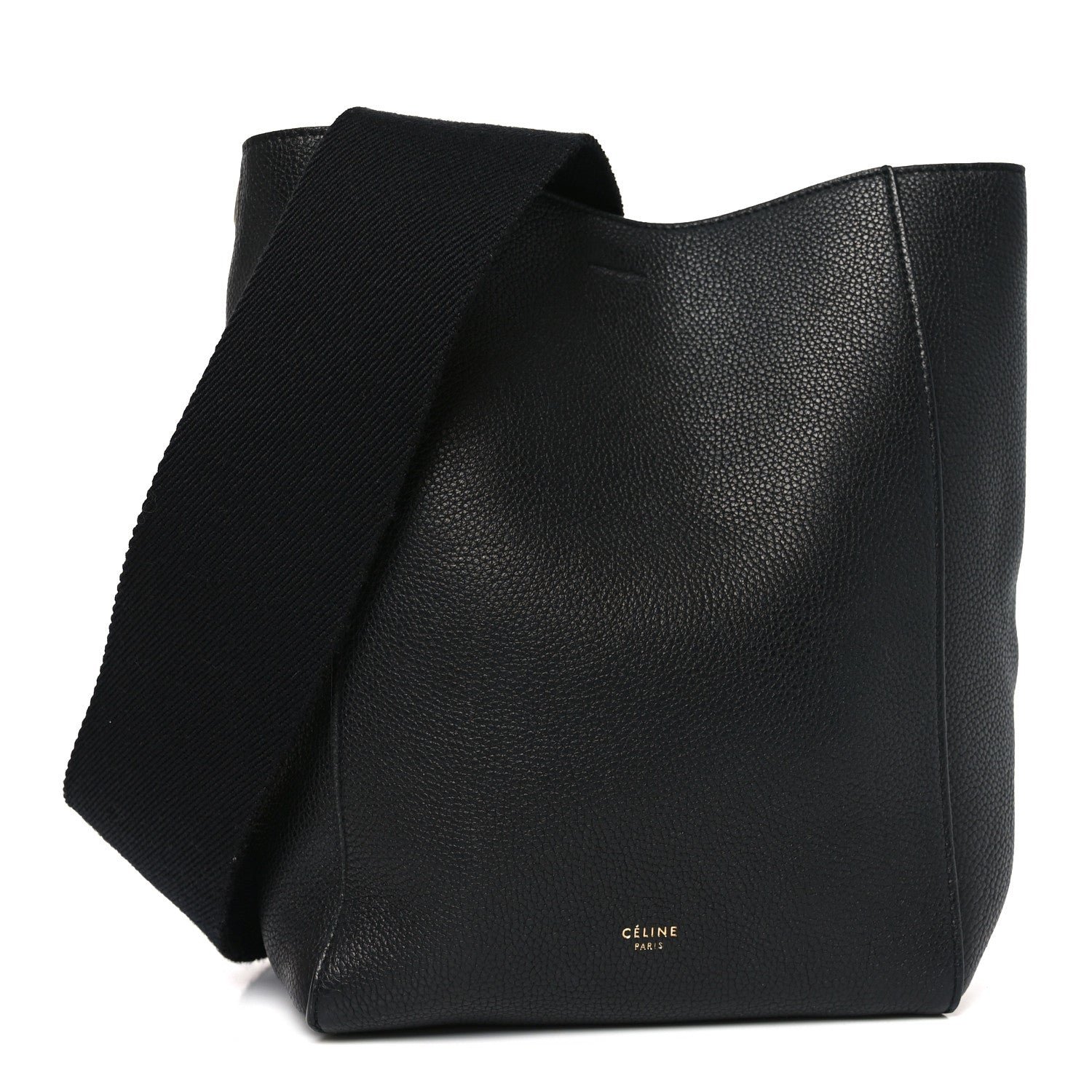 Celine Soft Grained Calfskin Small Sangle Bucket Bag Black
