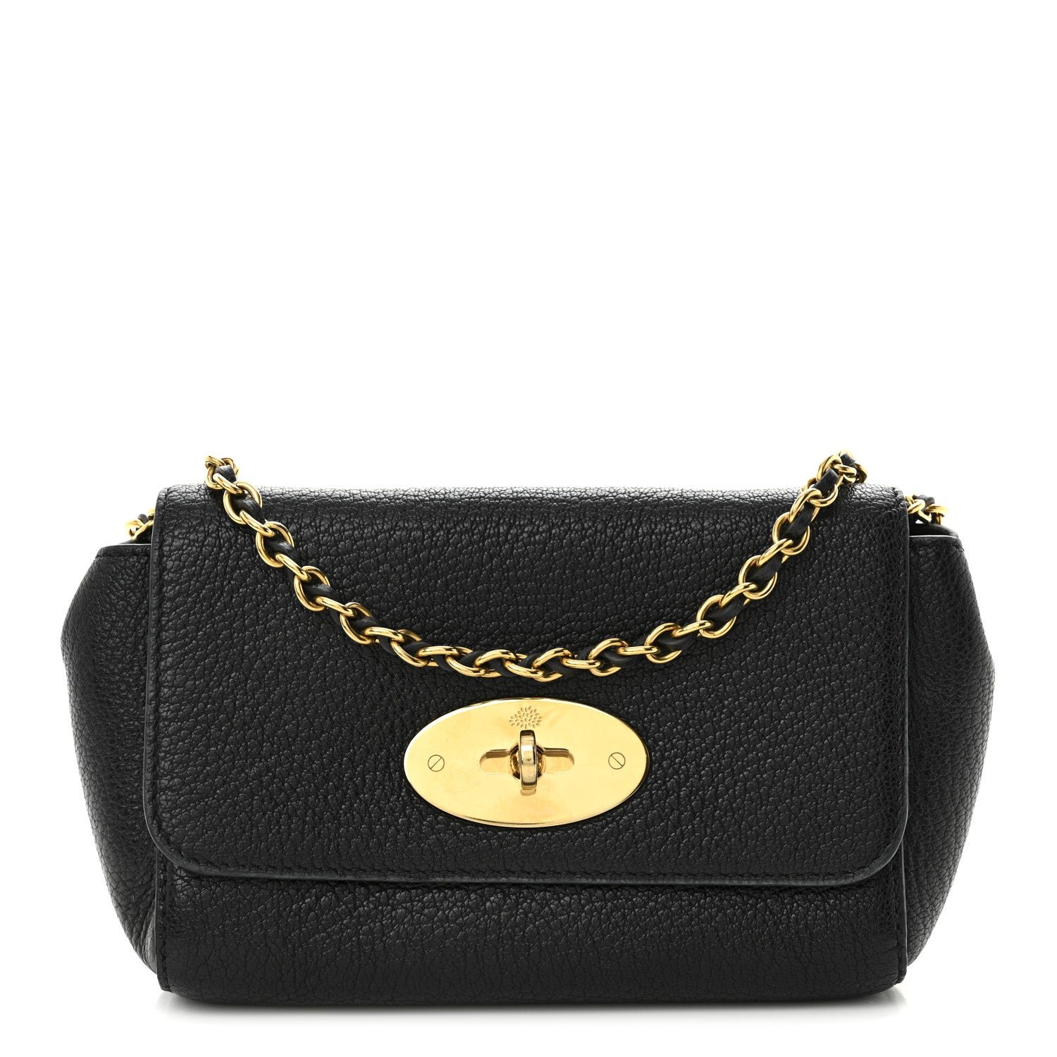 Mulberry Glossy Goatskin Mini Lily Flap Black