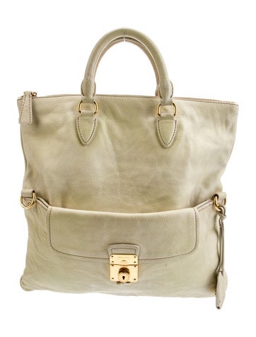 Miu Miu Leather Two Way Fold-Over w/ Strap