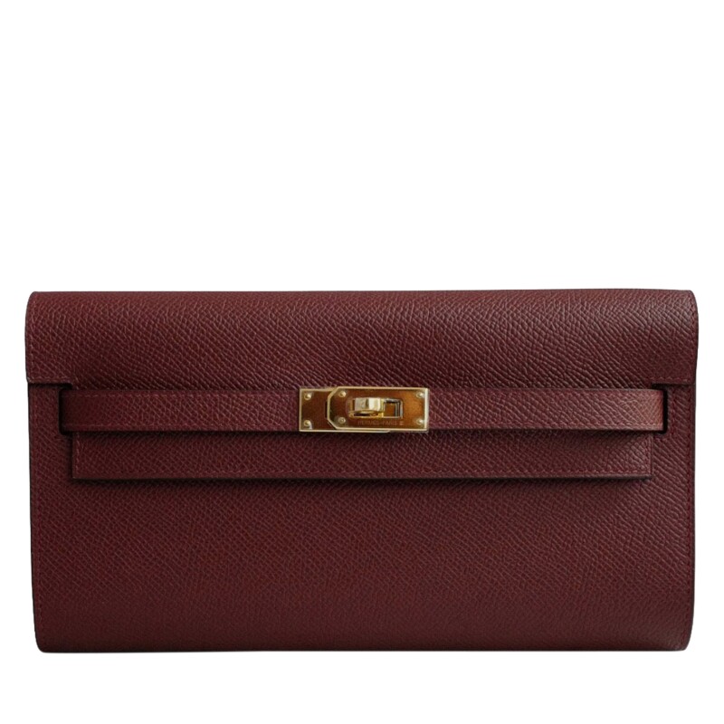 Rouge H Epsom Kelly-To-Go Wallet Gold Hardware, 2026