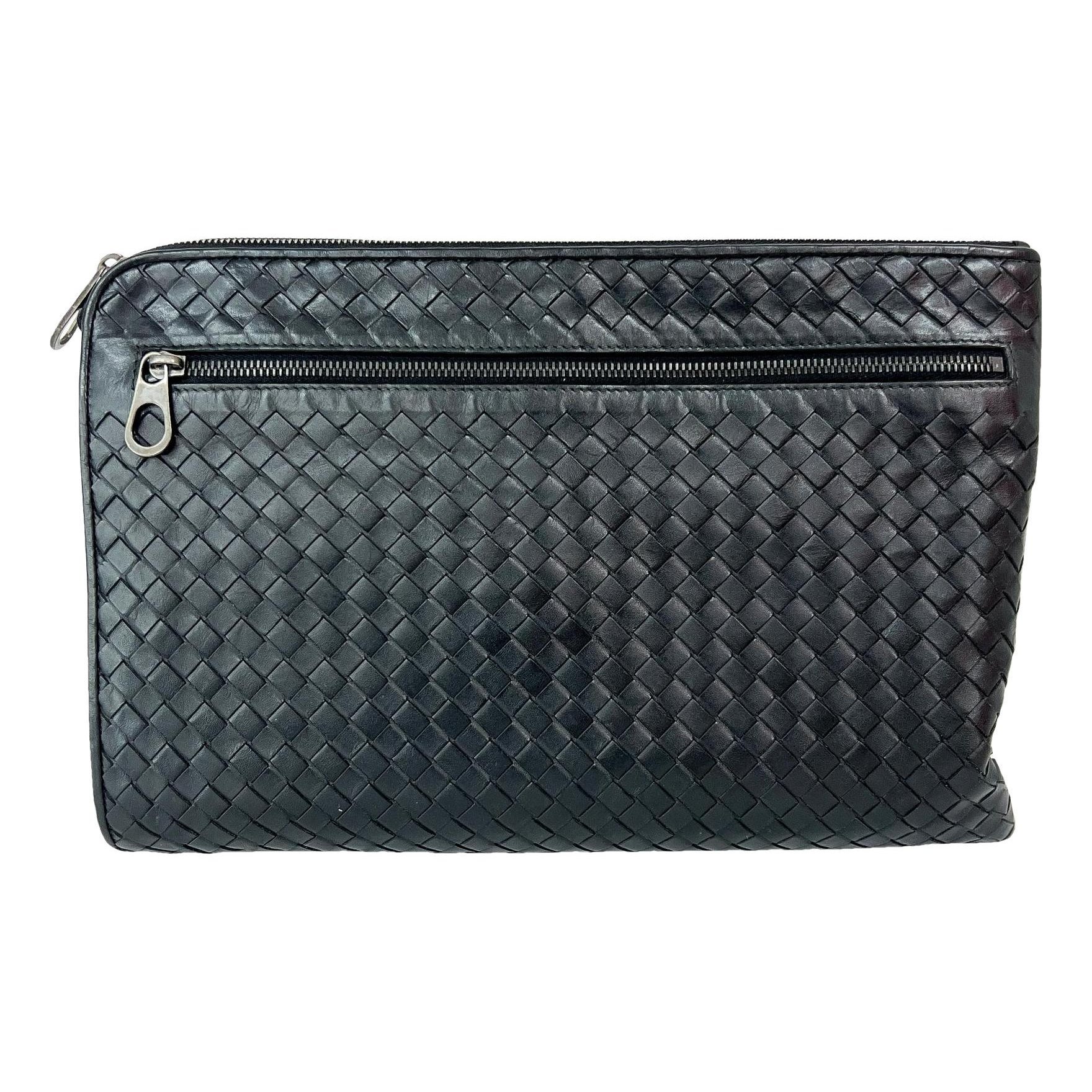 Leather clutch bag