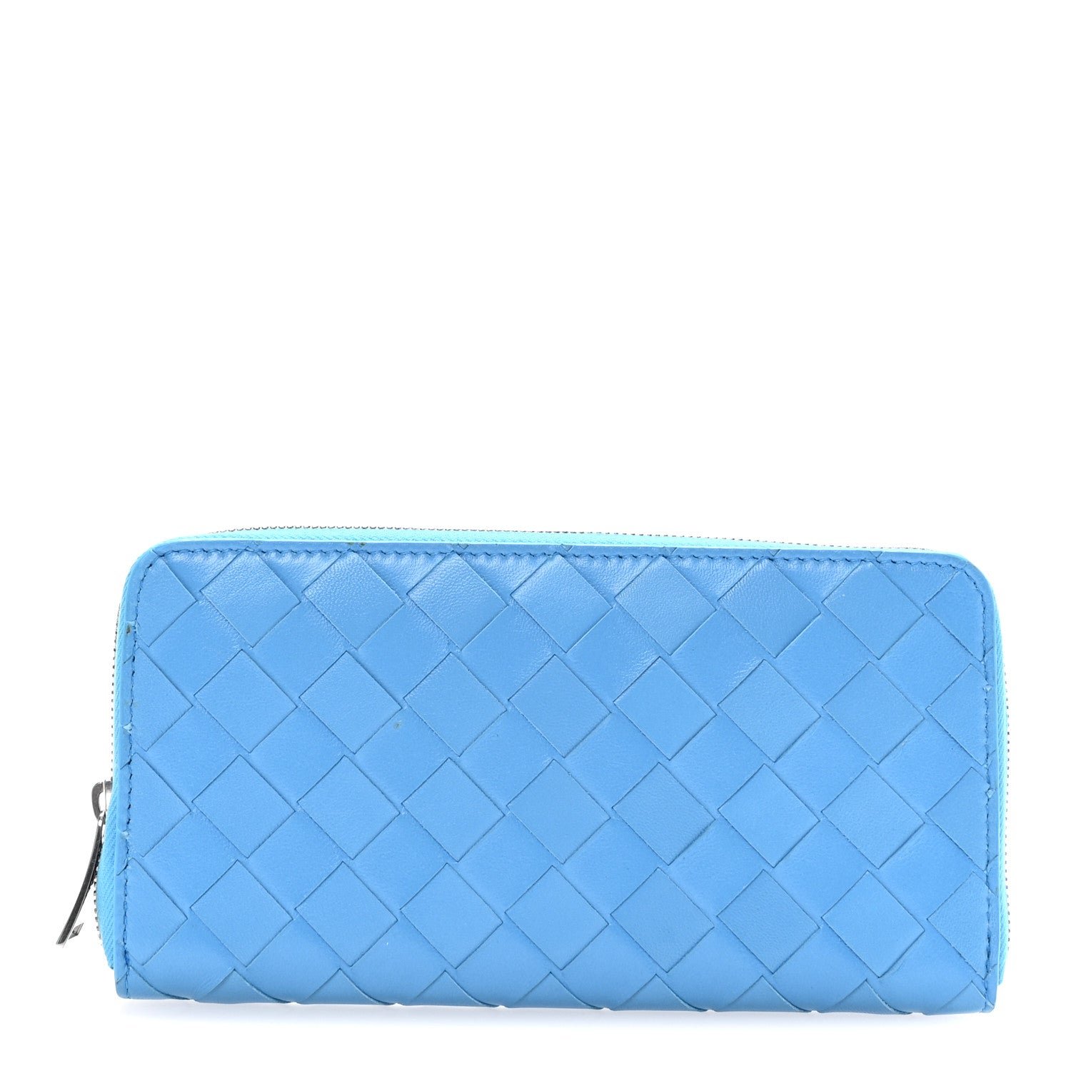 Bottega Veneta Nappa Intrecciato Zip Around Wallet Swimming Pool