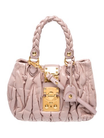 Patent Leather Matelassé dusty pink leather