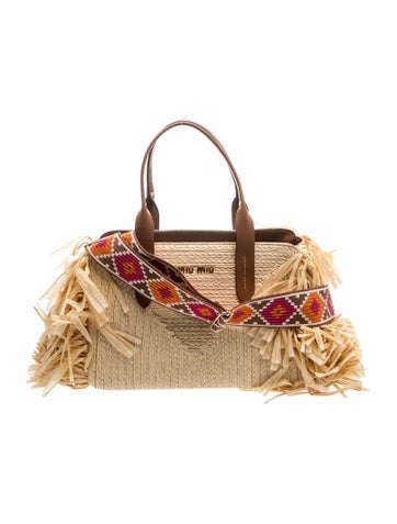 Raffia Top Handle Bag