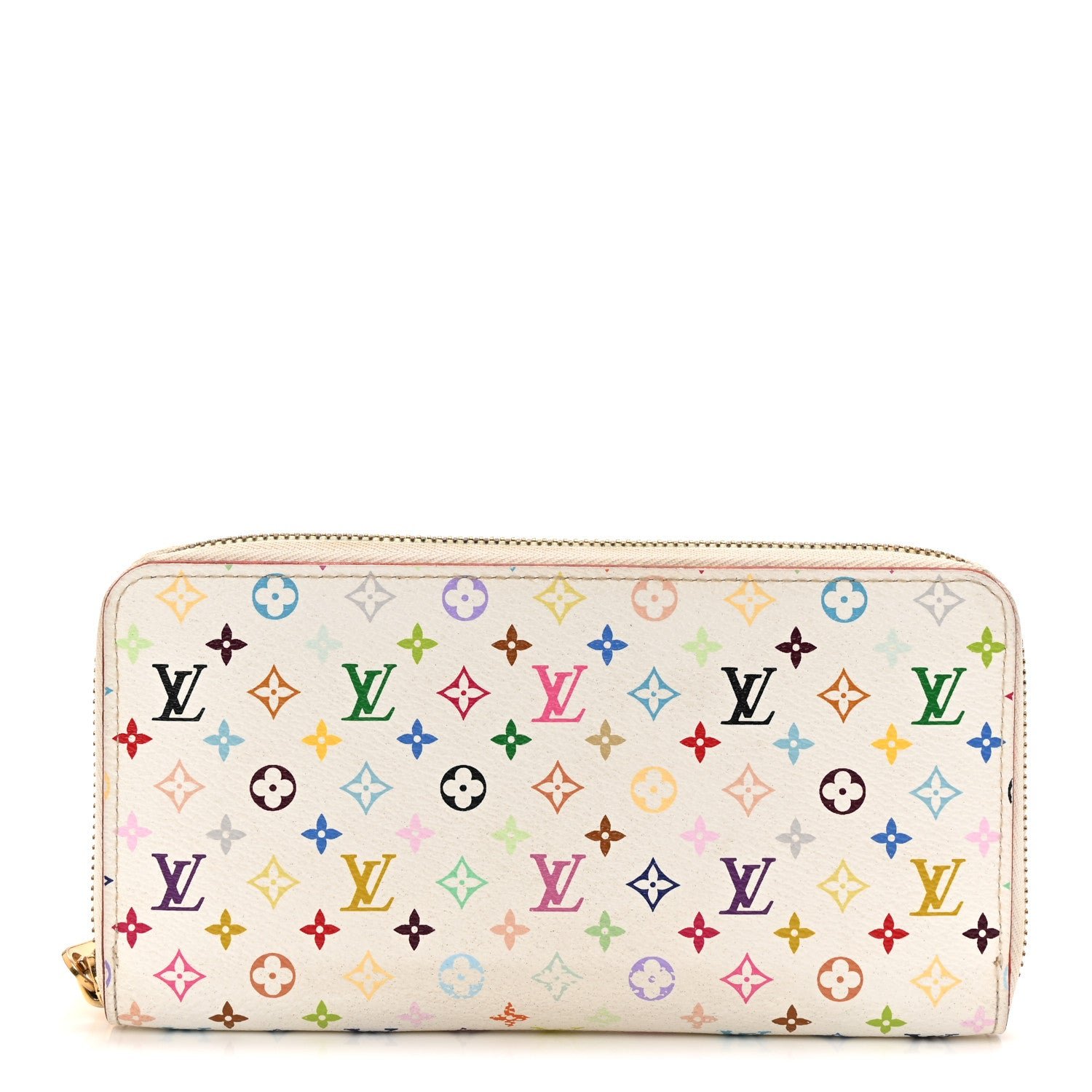 Louis Vuitton Monogram Multicolor Zippy Wallet White Litchi