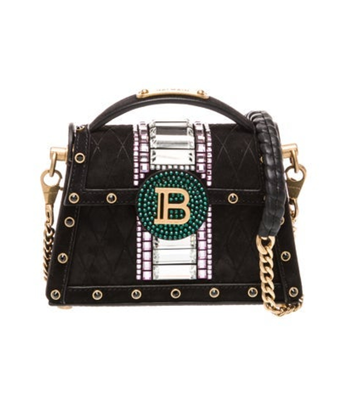 Balmain Suede Top Handle Bag