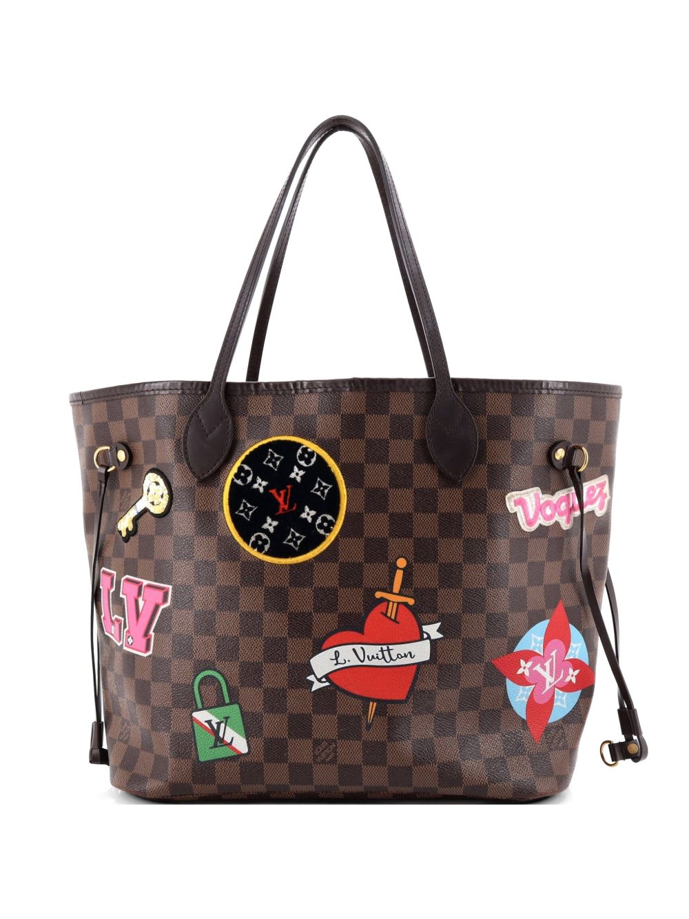 Neverfull NM Limited Edition Patches Monogram Canvas MM tote bag
