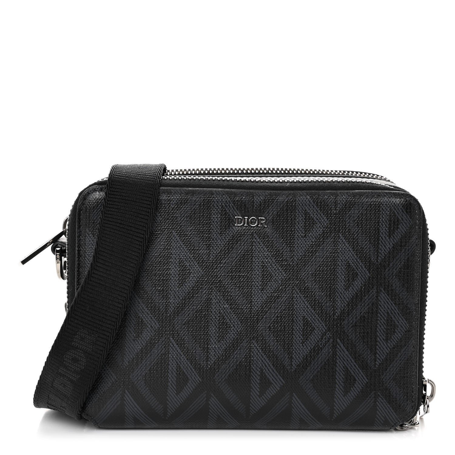 Dior Coated Canvas CD Diamond Messenger Pouch Black